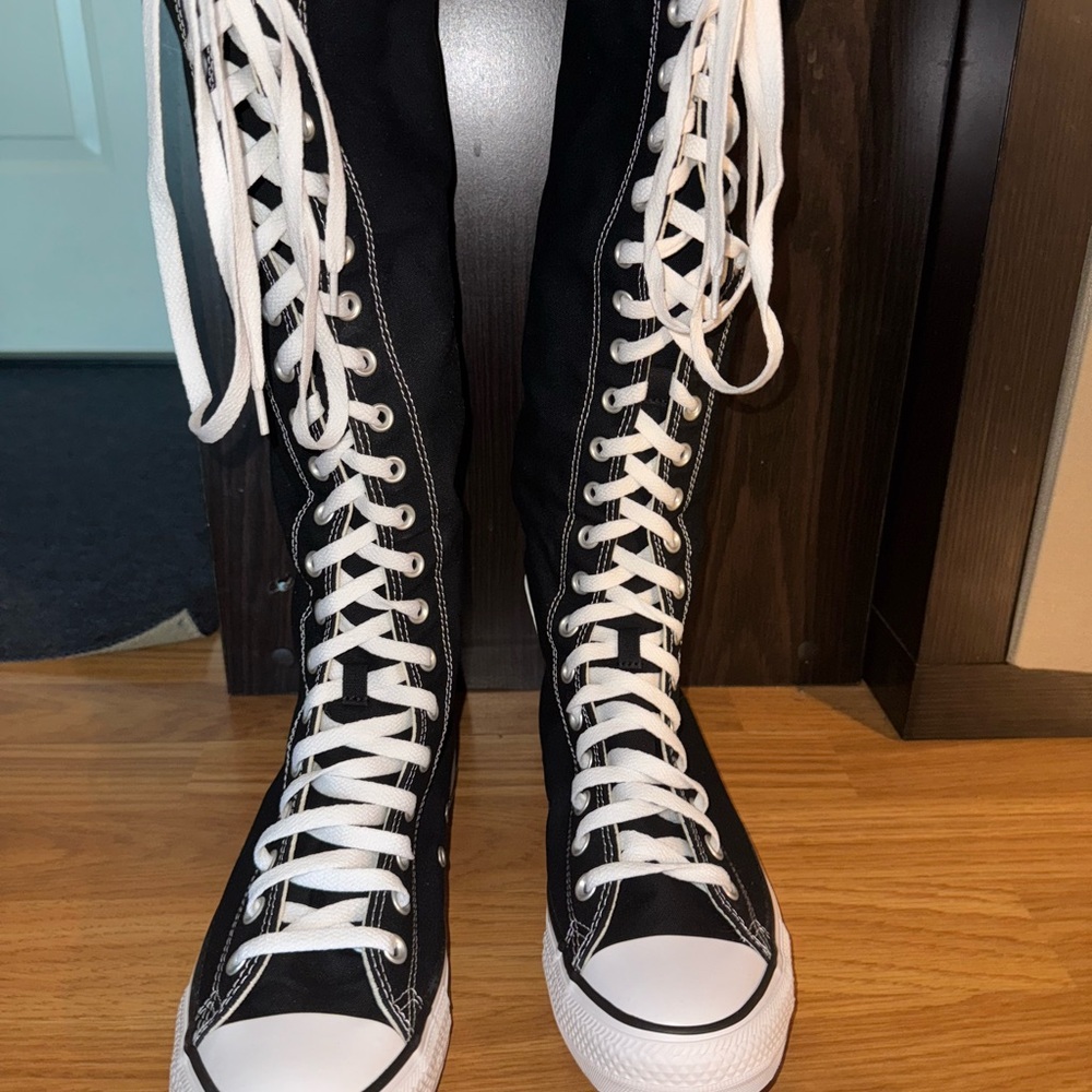 Converse Black and White Lace-Up Boots
